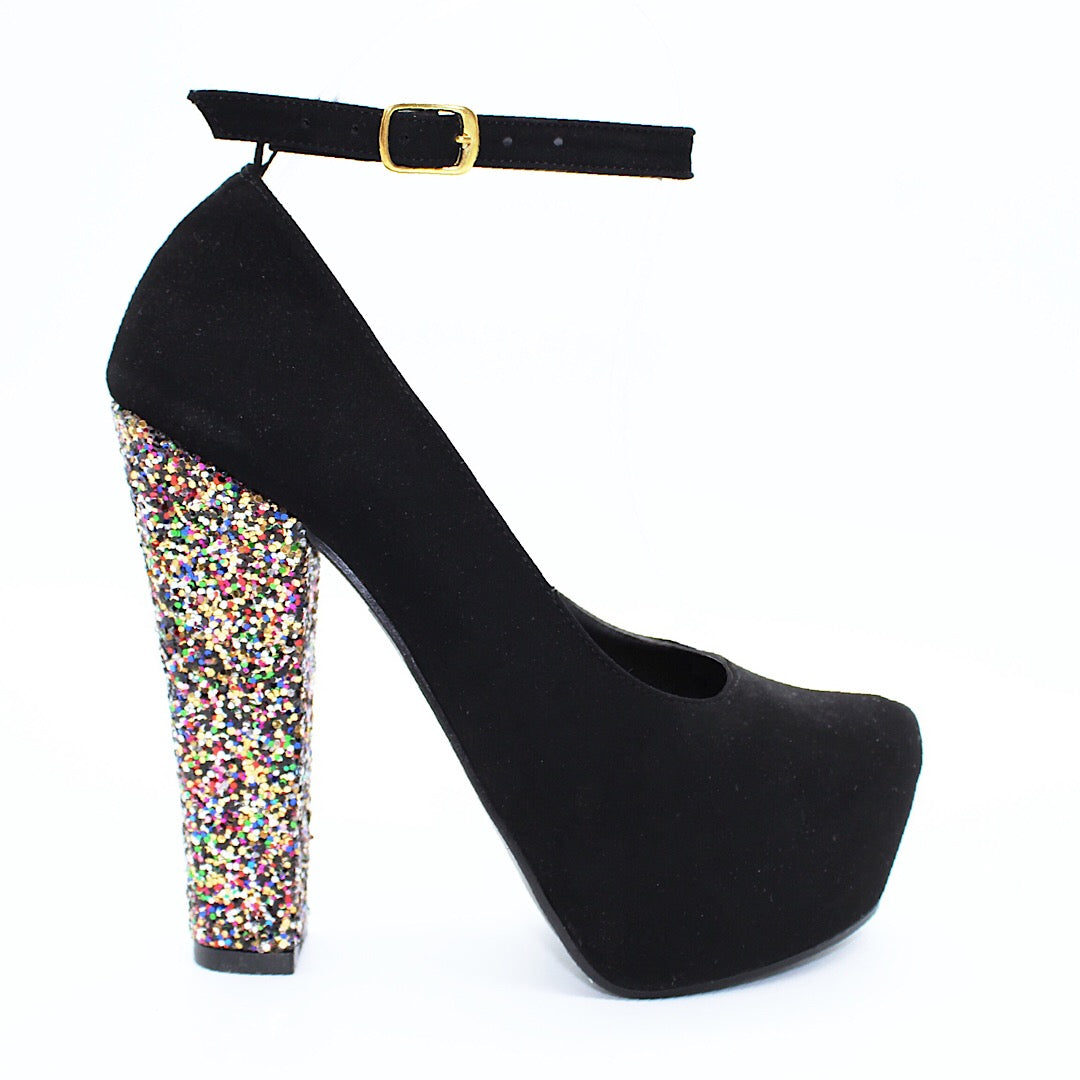 Tacón Zapatillas Negras Botines Botines Bota Alta Negra Cuña