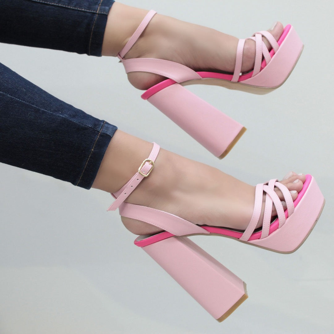 Sandalia nude sale rosa