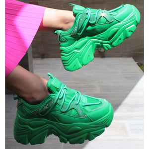 CHUNKY SNEAKERS VERDE CON PIEDRAS (MOD BERNESS)