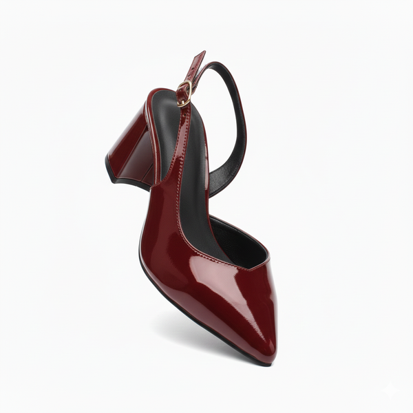 ZAPATILLAS VINO PARA MUJER TIPO SLINGBACK (MOD 3003)