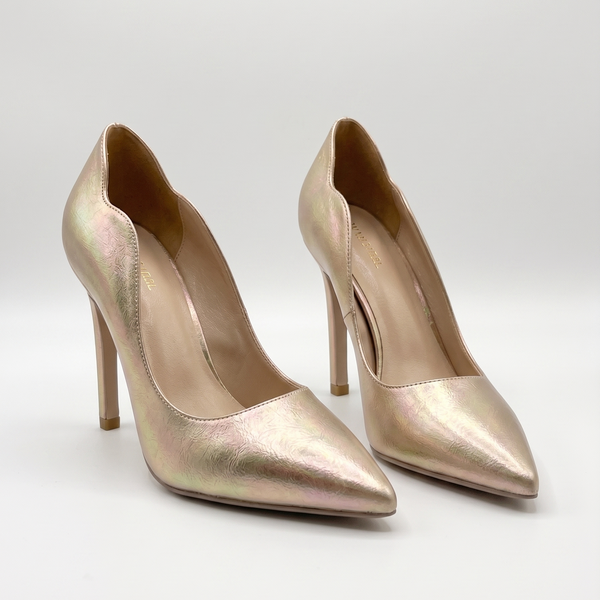 ZAPATILLA STILLETTO ORO CON TACÓN DELGADO (MOD 4001)