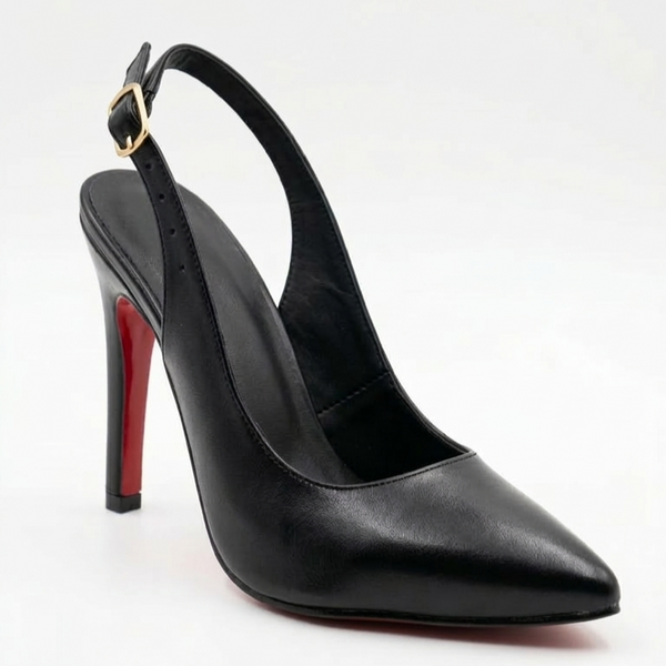 ZAPATILLA PUNTAL NEGRA CON SUELA ROJA (MOD 4004)