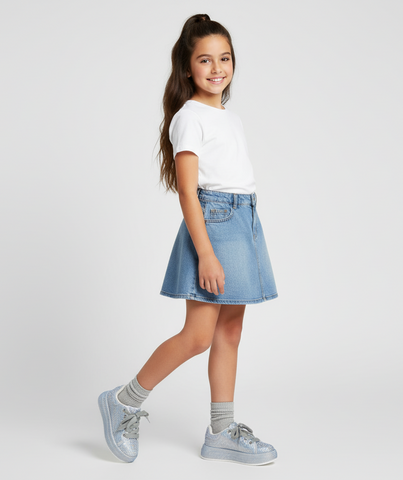 TENNIS PLATA CON PIEDRAS PARA NIÑA (MOD ODINA)