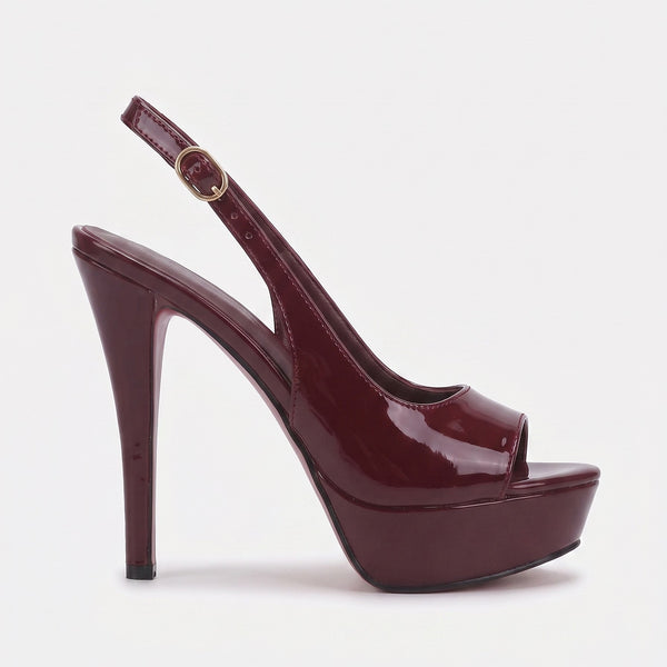 ZAPATILLA PEEP TOE VINO DE TACÓN DE AGUJA (MOD 7113)