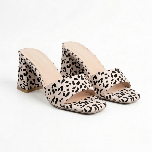 ZAPATILLA ANIMAL PRINT TIPO SANDALIA DE TACÓN GRUESO (MOD 5001)