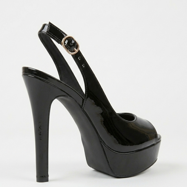 ZAPATILLA PEEP TOE NEGRA DE TACÓN DE AGUJA (MOD 7113)