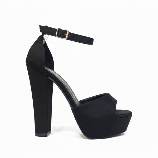 ZAPATILLAS NEGRAS CON TACÓN GRUESO Y PLATAFORMA 13CM (MOD 7145)