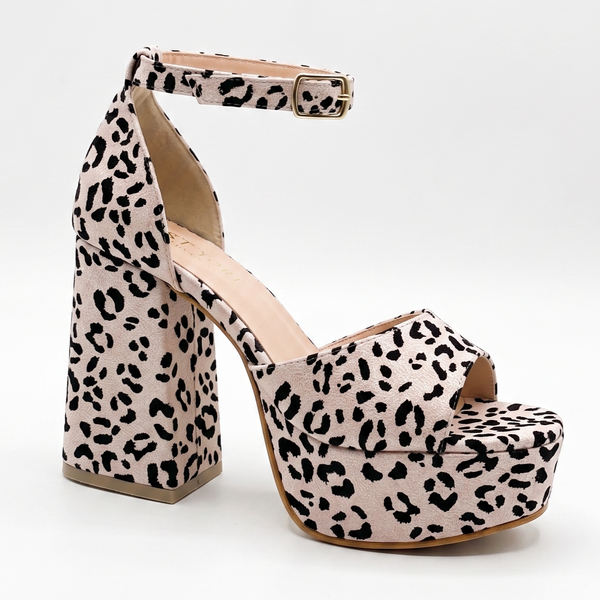 ZAPATILLA ANIMAL PRINT DE TACÓN CAMPANA CON PLATAFORMA (MOD 300)