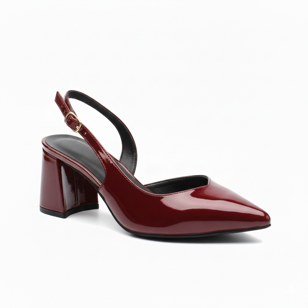 ZAPATILLAS VINO PARA MUJER TIPO SLINGBACK (MOD 3003)
