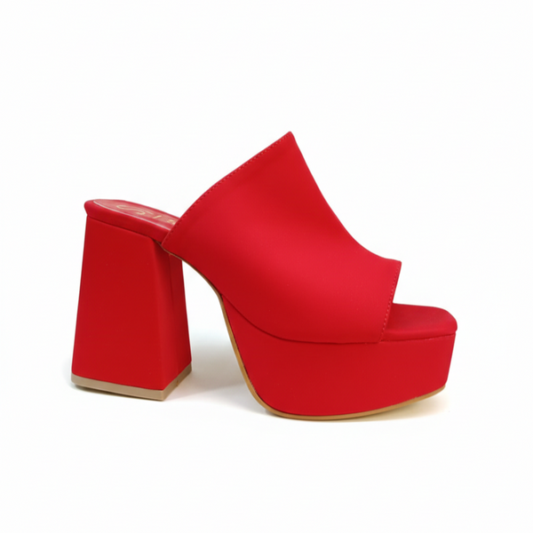 ZAPATILLA ZUECA ROJA CON TACÓN ANCHO (MOD 200)