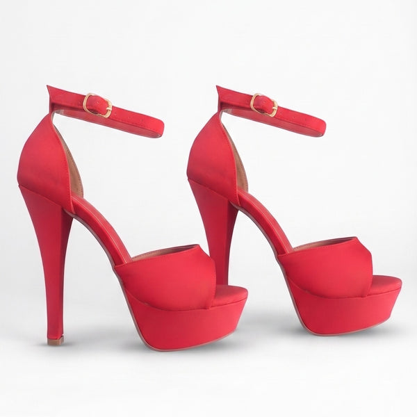 ZAPATILLA ELEGANTE ROJA DE TACÓN DE AGUJA (MOD 7181)