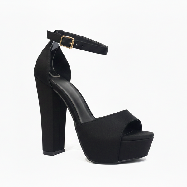 ZAPATILLAS NEGRAS CON TACÓN GRUESO Y PLATAFORMA 13CM (MOD 7145)