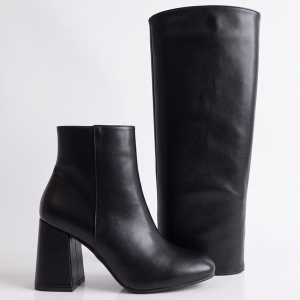 BOTA NEGRA DESMONTABLE DE TACÓN GRUESO (MOD 840)