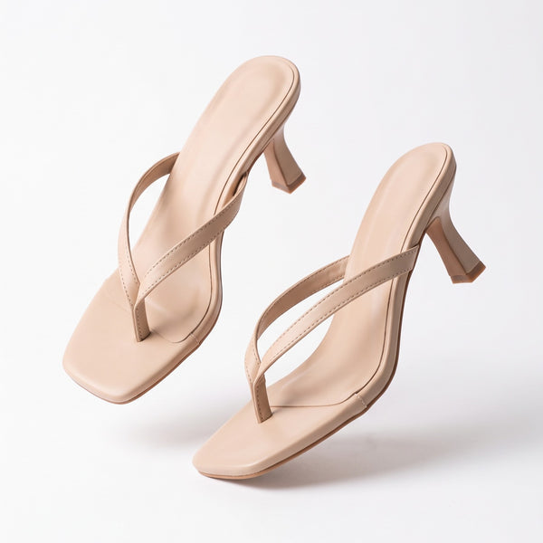 SANDALIAS NUDE DE PATA DE GALLO CON TACÓN BAJO (MOD EQUAL-02)