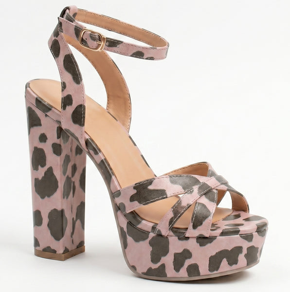 ZAPATILLA ANIMAL PRINT CASUAL DE TACÓN GRUESO (MOD 7179)