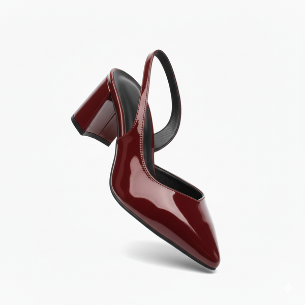 ZAPATILLAS VINO PARA MUJER TIPO SLINGBACK (MOD 3003)
