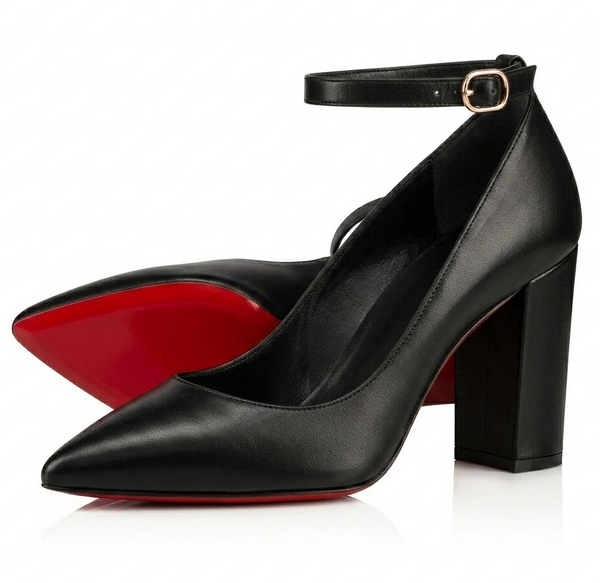 ZAPATILLA STILETTO NEGRA CON SUELA ROJA (MOD 4000)