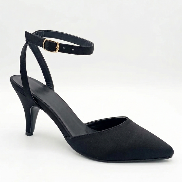 ZAPATILLA PUNTAL NEGRA DE TACÓN BAJO (MOD 3006)