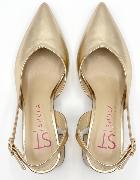 ZAPATILLAS ORO PARA MUJER TIPO SLINGBACK (MOD 3003)