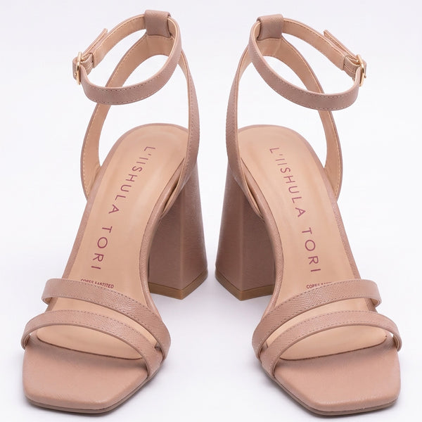 ZAPATILLA MAQUILLAJE DE TACÓN GRUESO CON TIRAS (MOD 5026)
