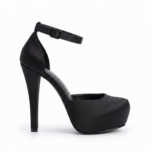 ZAPATILLA NEGRA DE TACÓN DE AGUJA CON PLATAFORMA (MOD 1002)