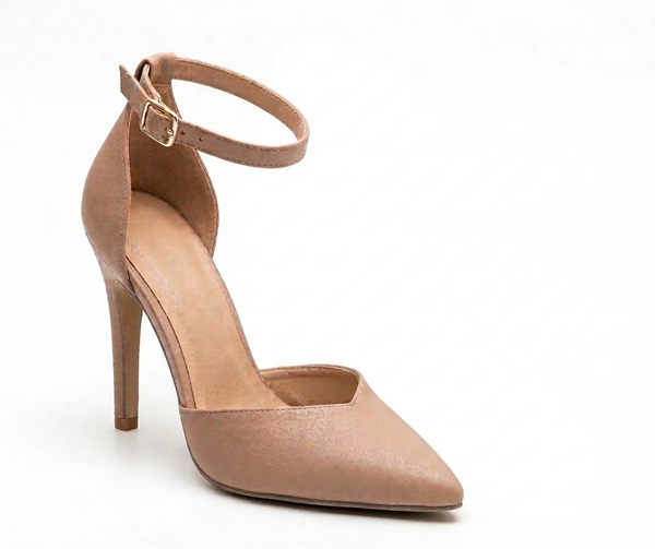 ZAPATILLA NUDE DE TACÓN DE AGUJA CON PULSERA (MOD 4032)
