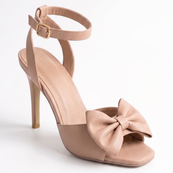 ZAPATILLAS MAQUILLAJE DE TACÓN DELGADO CON MOÑO (MOD 7201)