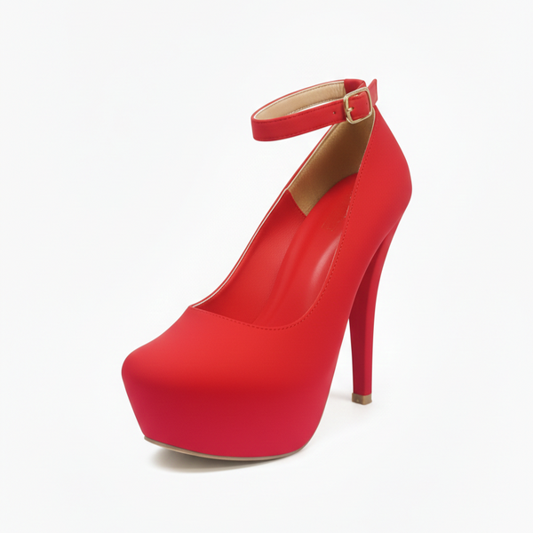 ZAPATILLA ROJA CON PLATAFORMA Y TACÓN DELGADO (MOD 700)