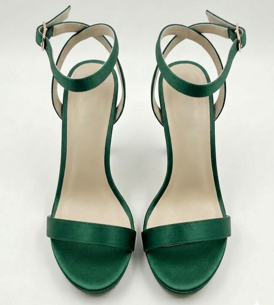 ZAPATILLA VERDE ELEGANTE DE TACÓN DE AGUJA (MOD 1154)