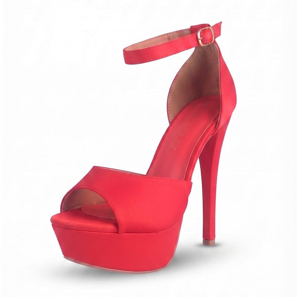 ZAPATILLA ELEGANTE ROJA DE TACÓN DE AGUJA (MOD 7181)