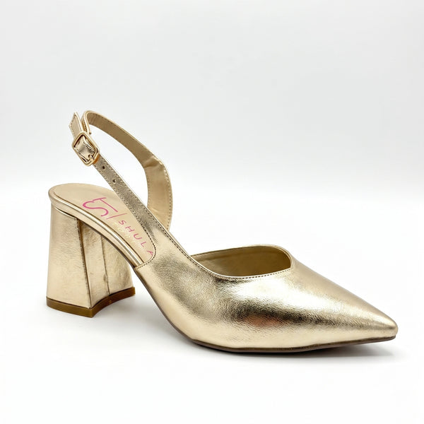 ZAPATILLAS ORO PARA MUJER TIPO SLINGBACK (MOD 3003)