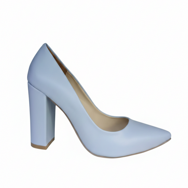 ZAPATILLA STILETTO CELESTE DE TACÓN GRUESO (MOD 4000)