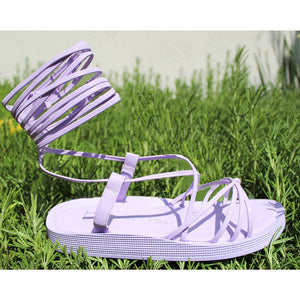 SANDALIA LILA CON TIRAS (MOD 27720)