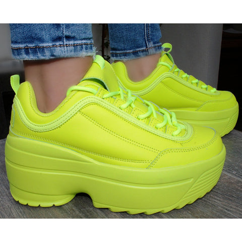 CHUNKY SNEAKERS AMARILLO NEÓN (MOD LILY)