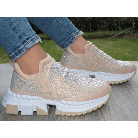 CHUNKY SNEAKERS BEIGE CON PIEDRAS (MOD BC5018)