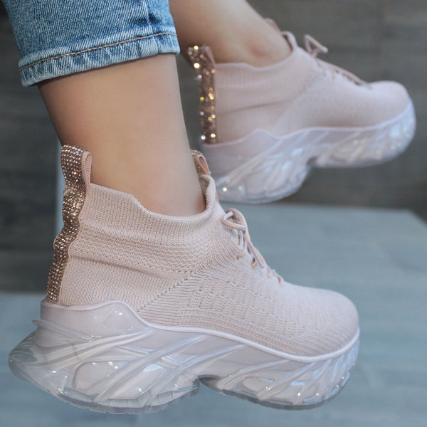 CHUNKY SNEAKERS NUDE CON PIEDRAS (MOD 701)