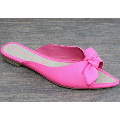 MULE ROSA NEÓN CON MOÑO (MOD ANNY)