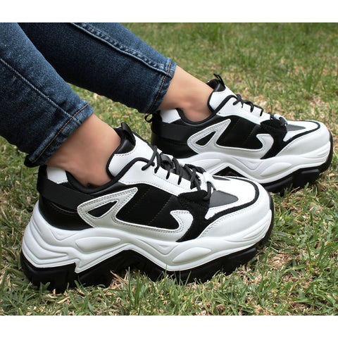 CHUNKY SNEAKERS BLANCO CON NEGRO (MOD DYLAN)