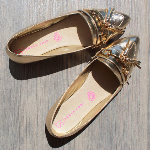 BALLERINA ORO CON MOTITAS (MOD COCO)