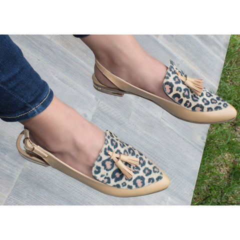 MULE CAMEL/ANIMAL PRINT CON MOTITAS (MOD LUCIA)