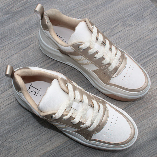 CHUNKY SNEAKERS HUESO/ORO (MOD 112)