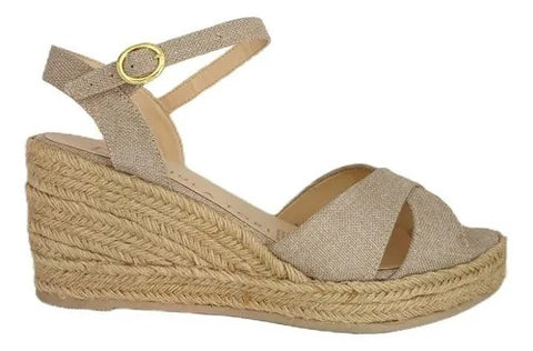 ALPARGATA BEIGE DE TACÓN CORRIDO (MOD 2041)