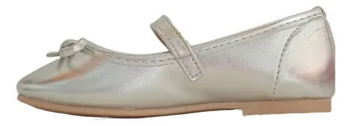 BALLERINA PLATA CON MOÑO PARA NIÑA (MOD 120)