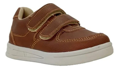 TENIS CAFÉ CASUALES CON VELCRO PARA NIÑO (MOD K-533)