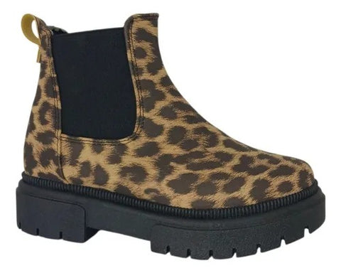 BOTÍN BÁSICO ANIMAL PRINT PARA NIÑA (MOD K-760)