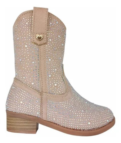 BOTA VAQUERA MAQUILLAJE CON PIEDRAS PARA NIÑA (MOD K-910)