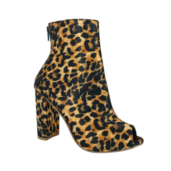 BOTINES CASUALES ANIMAL PRINT DE TACÓN GRUESO (MOD 7541)