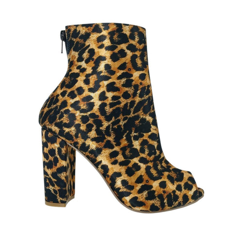 BOTINES CASUALES ANIMAL PRINT DE TACÓN GRUESO (MOD 7541)