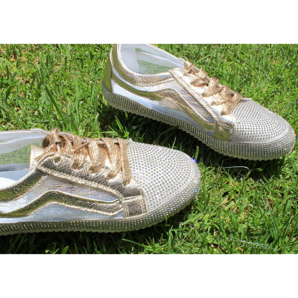 CHUNKY SNEAKERS ORO CON PIEDRAS (MOD SIENA)