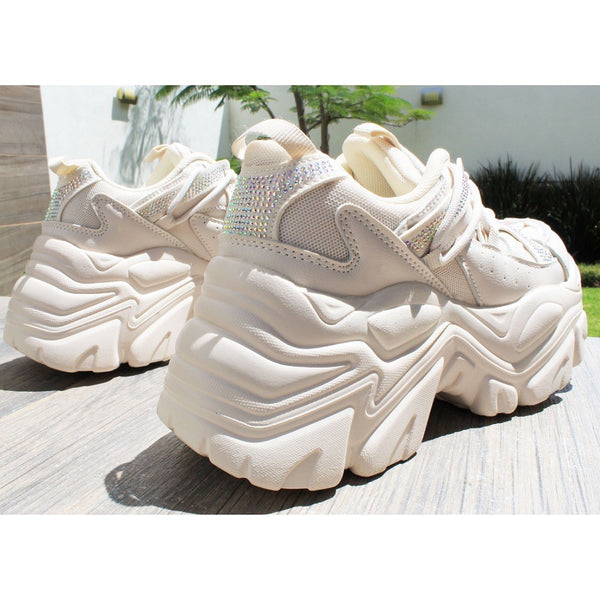 CHUNKY SNEAKERS BEIGE CON PIEDRAS (MOD BERNESS)